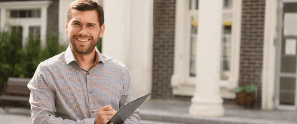 Insurance adjuster handling fire damage claim